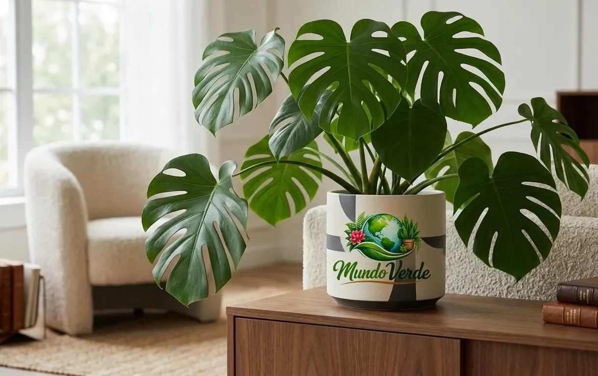 Guía de cuidados para Monstera Deliciosa en maceta moderna de Mundo Verde